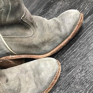 Acme Vintage Grey Suede Cowboy Western 